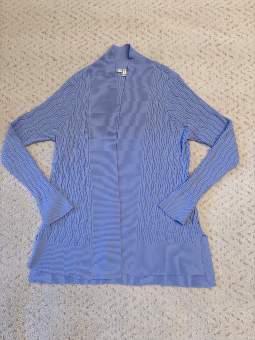 Cyrus Light Blue Open Front Cable Knit Cardigan Sweater Size M Office School